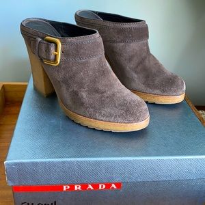 Prada Suede booties size 36.5 6 authentic